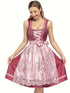 Damen Schürzenkleid mit quadratischem Kragen und Spitzenverzierungen – Traditionelle und kulturelle Kleidung